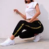 Casual Baggy Black Pants Women's Sweatpants And Joggers Patchwork Striped Sweat Pants Print High Waist Trousers