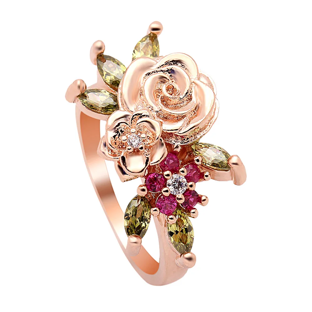 

rose gold ring plating women jewelry Wholesale Fashion engagement ring