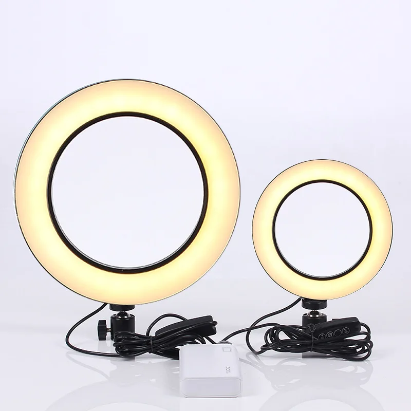 LED Ring Light kit with Tripod Mode 3-Level Brightness Video Camera Ring LED Lamp Light for Makeup