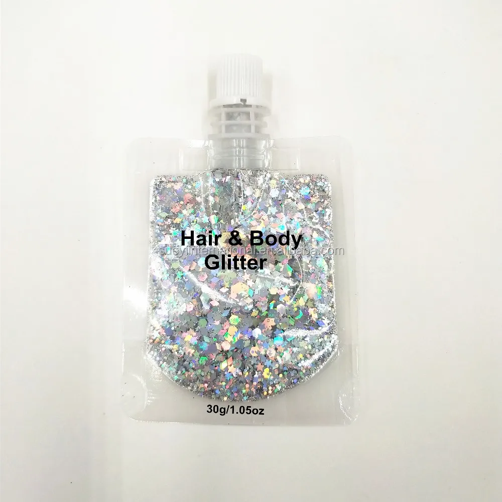 Sparkling Glitter Gel For Hair Face & Body,Make Up Glitter Body Gel