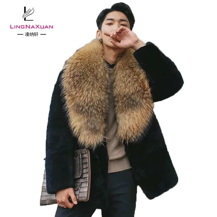 mens fox fur collar