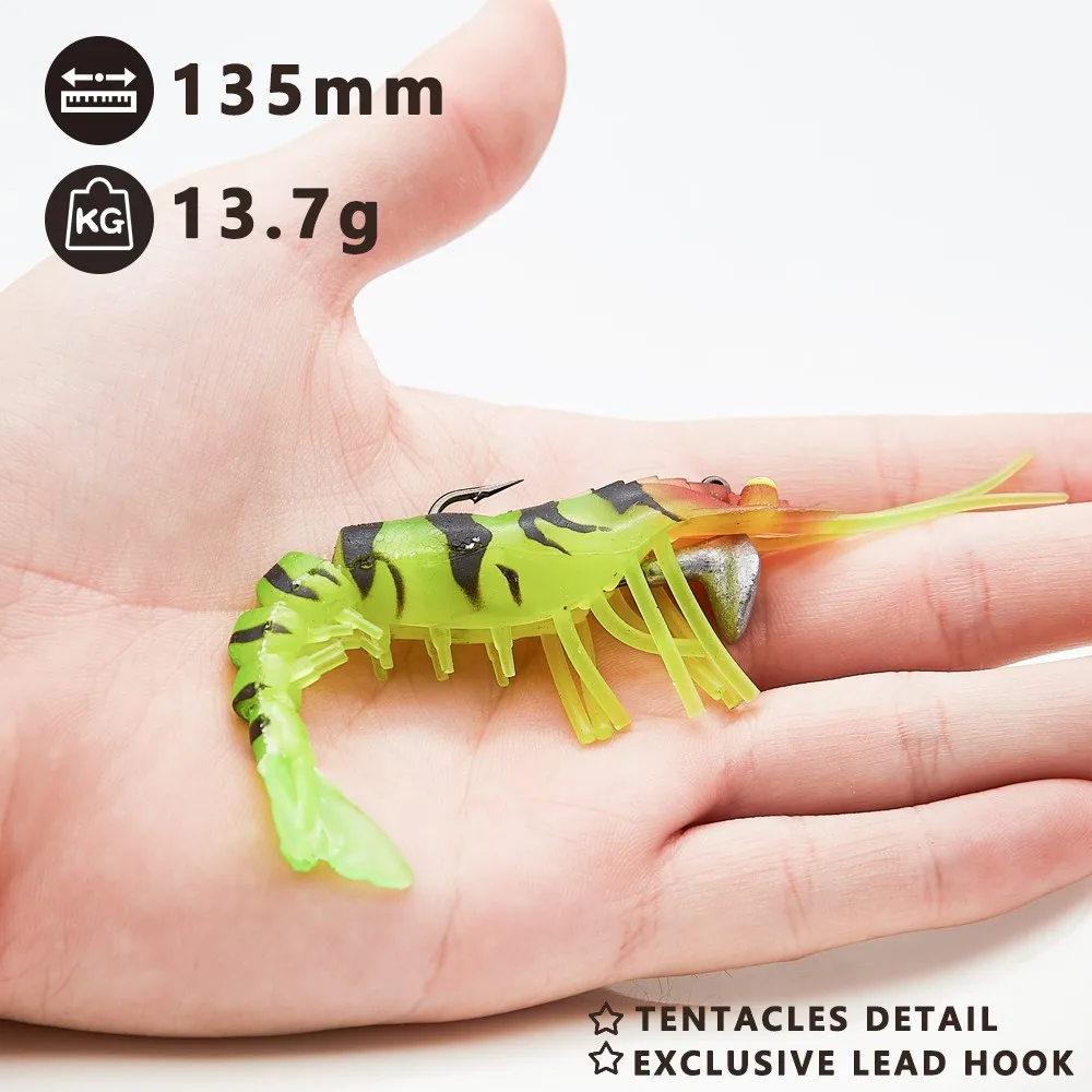 Hunthouse vudu Shrimp Lure 13.5cm 13.7g Artificial Soft Shrimp