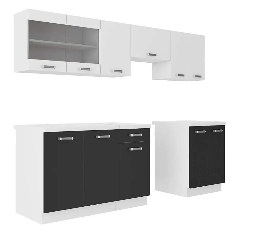 
Easy 240 cm Black and White Small Adjustable Kitchen Cabinet Set 