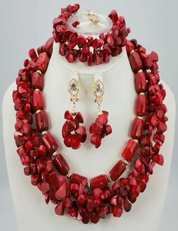 

Beautifical wine red luxury set jewelry african costume jewelry traditional jewelry XGS91, Picture