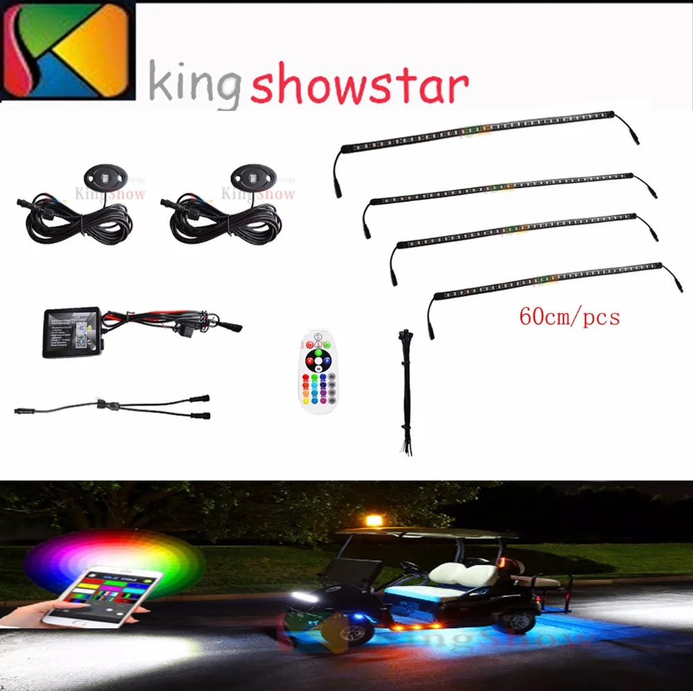 Kingshowstar RGB LED Rock Lights with APP 12 V Waterproof Music Rock