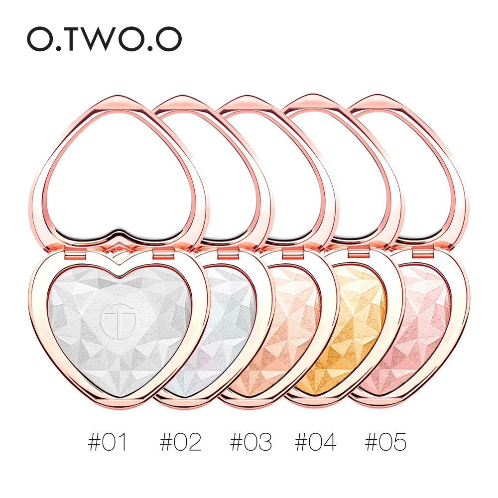 

O.TWO.O Brand Professional Makeup Heart Glow Highlighter Pressed Powder, 5 colors