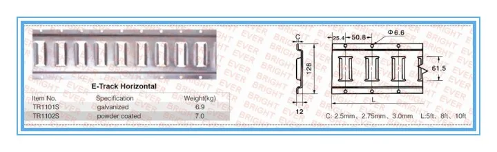 10ft Galvanized Horizontal E Cargo Control Logistic Track To Us Market