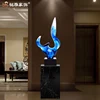 Custom resin blue color sculpture for office decoration