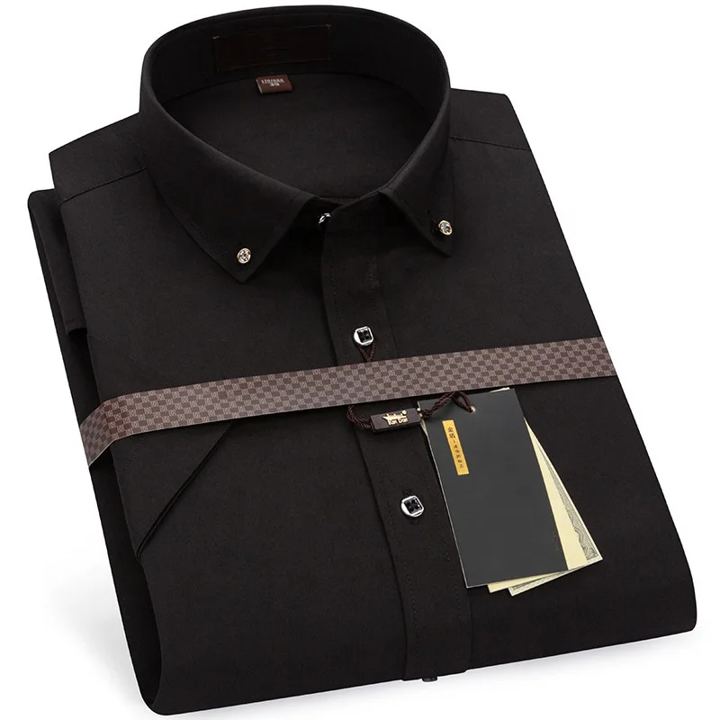 

Custom non ironing black long sleeve solid mens dress shirts models, Custom color