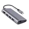 via+RTL chip solution 8 in 1 3.1 USB C type C hubs to HD-MI 3*USB 3.0 RJ45 Gigabit Ethernet SD/TF card reader