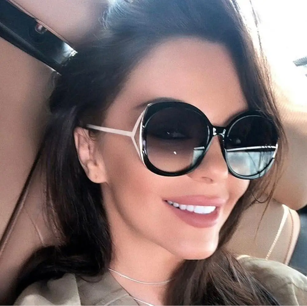 

SHINELOT 95145 New Fashion Oversized Sunglasses Modern Customised Glasses For Women Shades