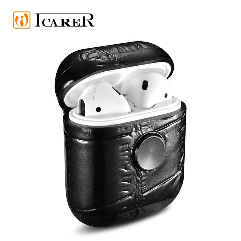 

ICARER Fashion Cool Design Leather Waterproof Case Cover for Airpod Earphone With Fidget Spinner