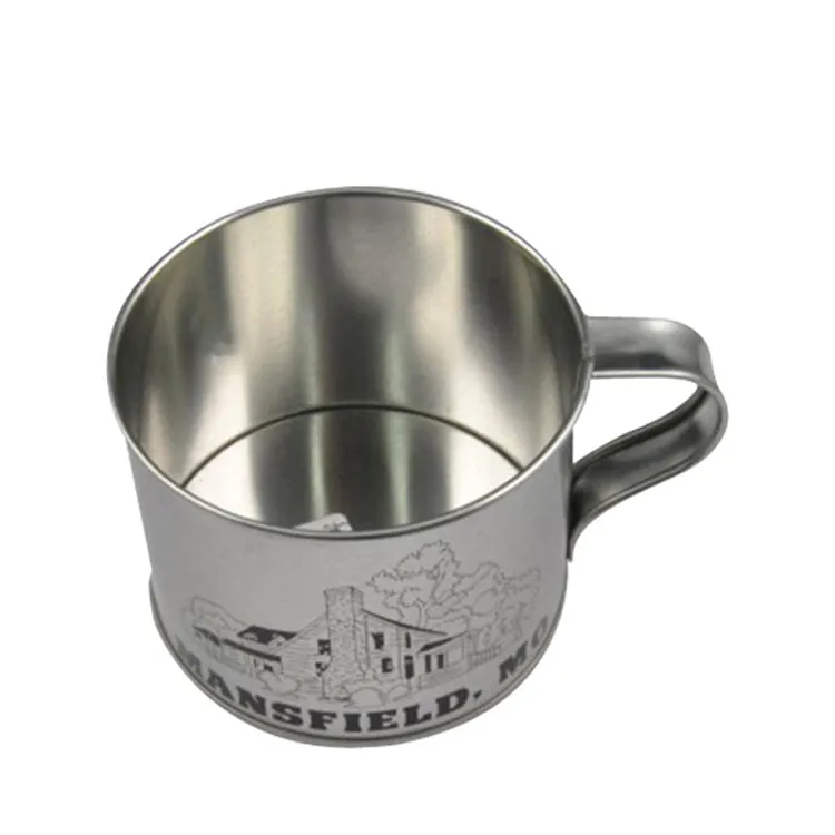 Wholesale Metal Tin Cup With Handle Tin Drink Cup Metal Cup Supplier