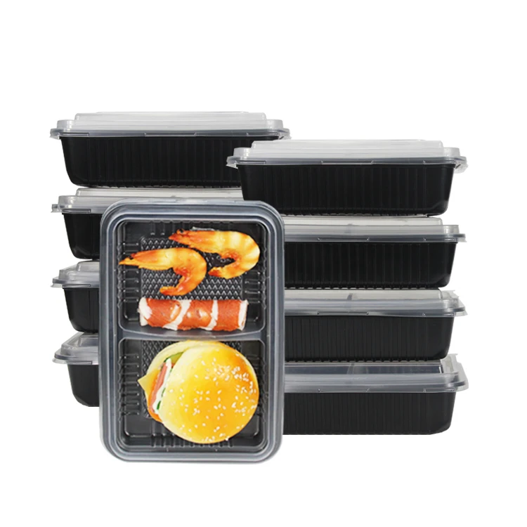 Microwave Use Disposable Food Meal Container Pp Plastic Black