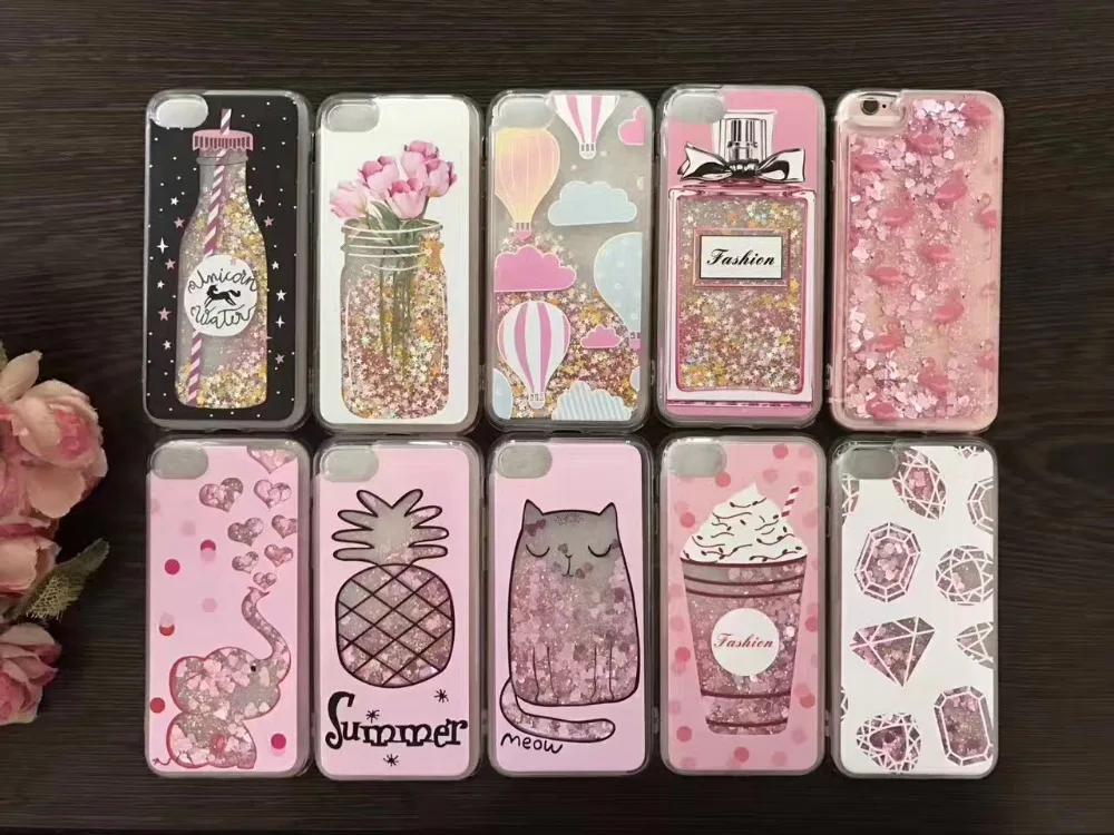 

Liquid Quicksand Bling Glitter Color Printing Clear Case Cover for iPhone 6 6S 7 PLUS