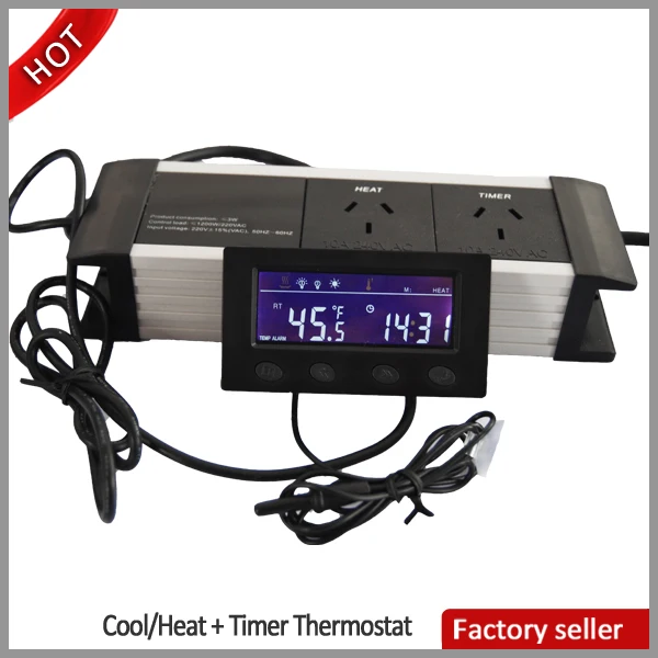 

RINGDER TC-131 Digital Temperature Controller Thermostat Aquarium with Timer, Black white