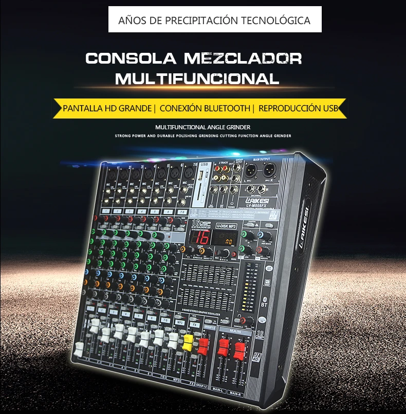 8-канальный usb-микшер Consola de Audio professional 16DSP