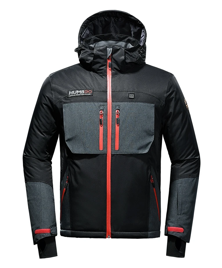 

High quality windbreakers mens parka heated jacket, Black/white