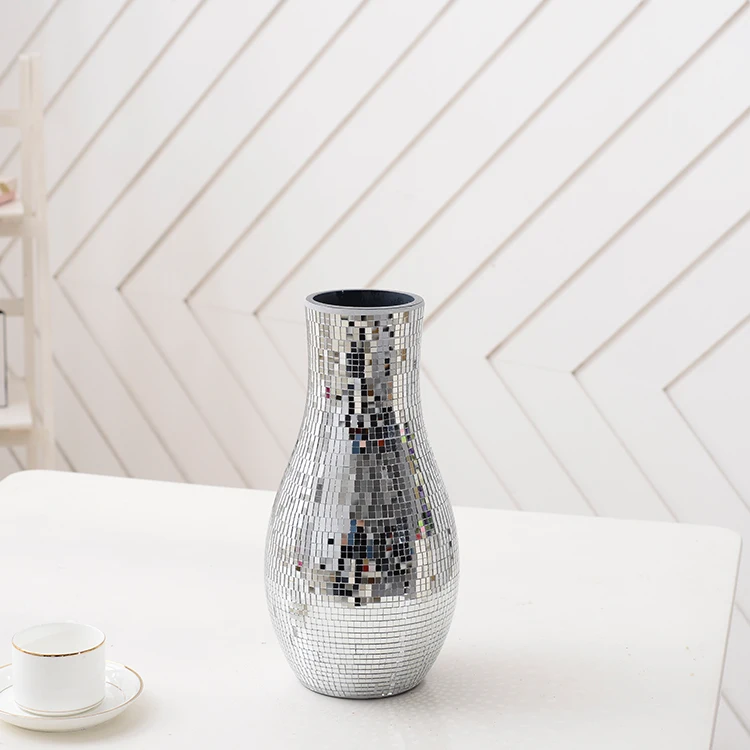 Wedding Gift Cheap Mirrored Glass Mosaic Silver Vases Buy Cheap