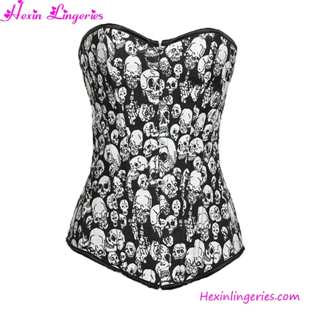 

Hot Selling Girls Skull Pattern Overbust Gothic Corset Sexy, N/a