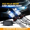 LED Headlight Kit H13 LED Headlight Bulbs Conversion Kit with Flexible Tinned Copper Braid