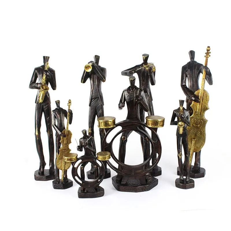 Musicians Sculptures Furnishings Abstract Character Man Statue Symphony Orchestra Resin Resin Figurine Decoration Artificial manufacture