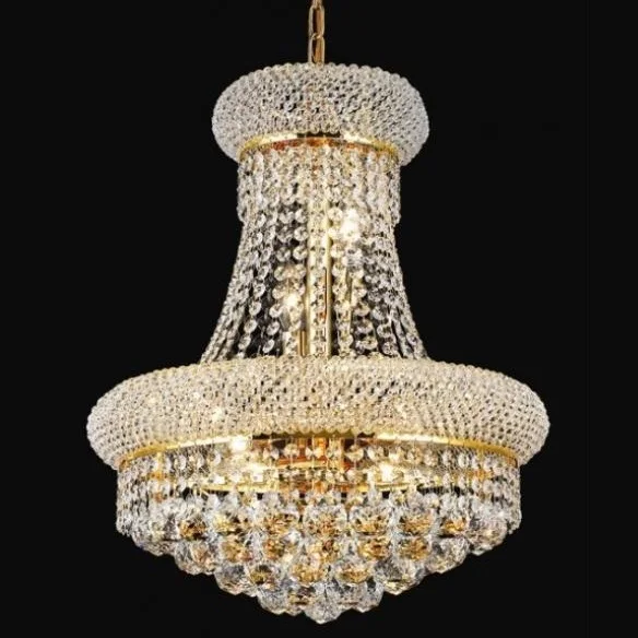 Zhongshan Traditional 8 Lights golden crystal lamps pendant indoor lighting chandelier