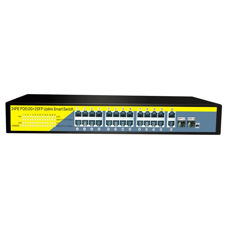 

24 Port ethernet PoE Switch network switch with 2*1000M optical fiber port Non-managed switch