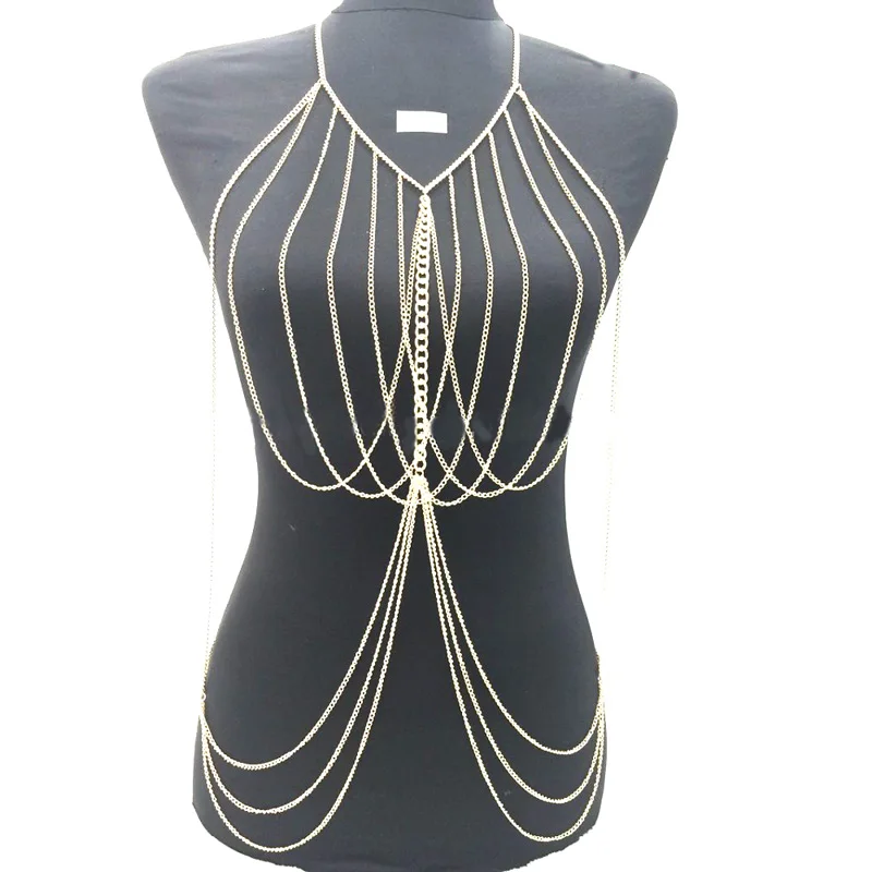 

Gold and Silver Body Chain Necklace Jewelry Non-allergenc Body Chain in Bulk Necklace Jewelry, Gold & silver