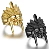 Fashion jewelry accessories wholesale mens 316l stainless steel casting indian jewelry local native chief ring