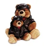 A pair of PU Jacket pilot teddy bears