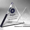 Triangle Crystal Trophy Award Custom Cheap Clear Glass Trophy For Gift