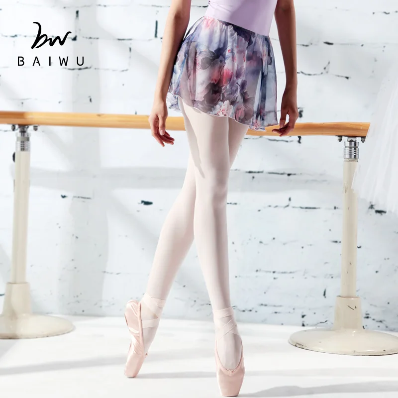 

117145404 Ballet Dance Printed Chiffon Wrap Skirt