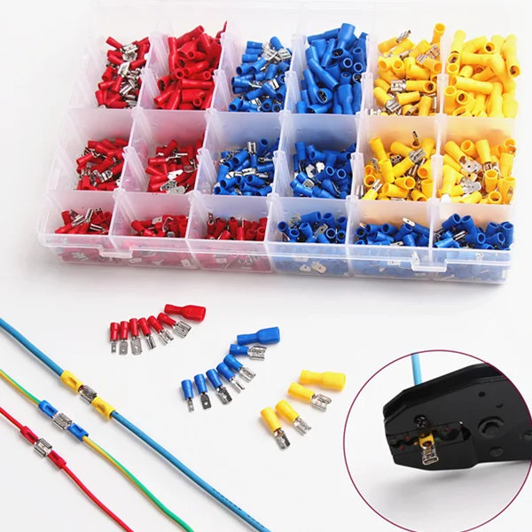 Heatshrink Female Spade Terminal électrique sertir connecteur. Entièrement Isolé