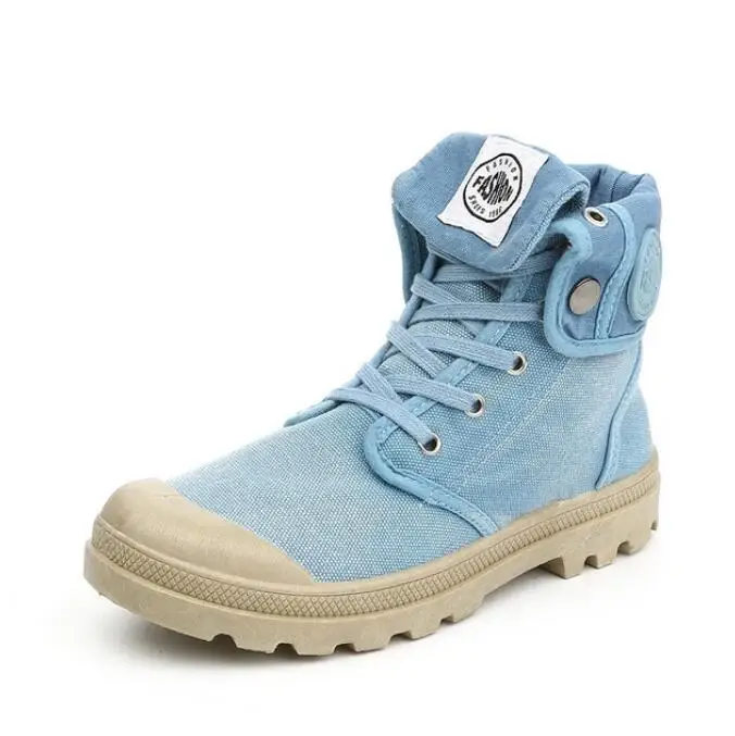 

High Top Military Ankle Shoes Casual Sport Shoes Fashion Women Canvas Boots, Red, blue, black, pink, khaki