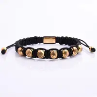 

Good Quality Mens 8Mm Bead With Logo Gold Plated Charm Bracelet