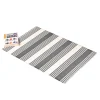 China factory direct washable home textile black and white striped mat design bedroom floor carpet and rug area rugs non-slip