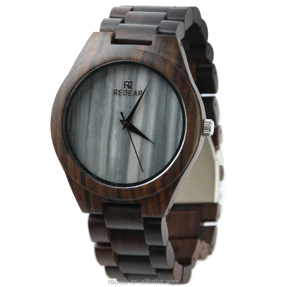 

manufacture wooden watch custom design stone wooden wristwatch, Black