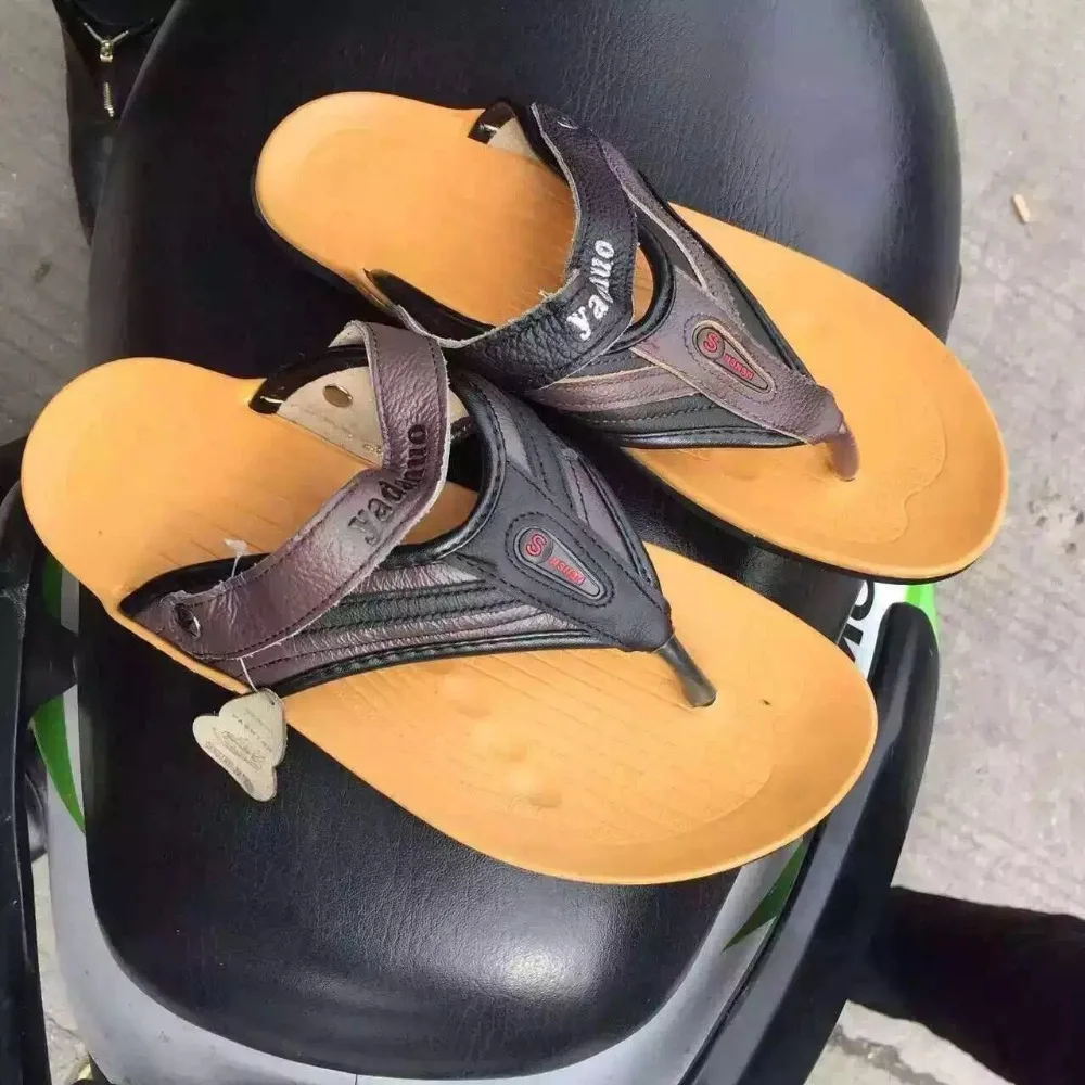 Stock lot sandal true leather shoes in guangzhou for sale