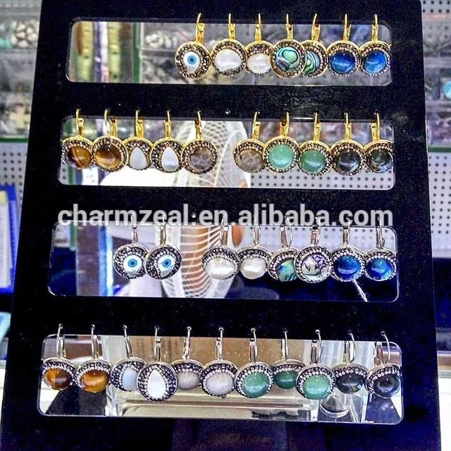 

CZ-E0241 wholesaler handmade freshwater earring, sea shell earrings,gemstone pave crystal bead hanging simple jewelry charming, N/a