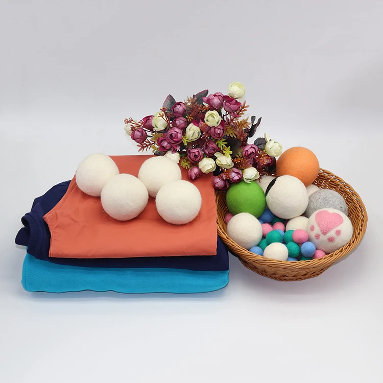 2017 Amazon Hot Sale 6cm diameter 100% wool felt laundry dryer bals