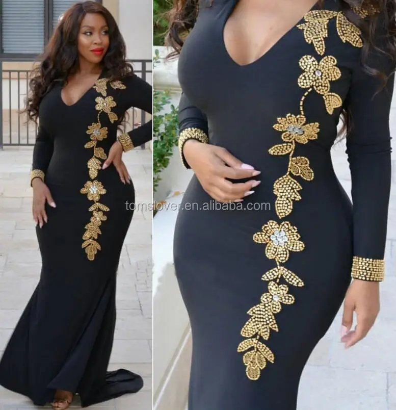 

Supply Good Quality Cotton New Black Fishtail African Fancy Dress For Women