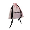Short lead time black satin drawstring bag pouch for hair packaging