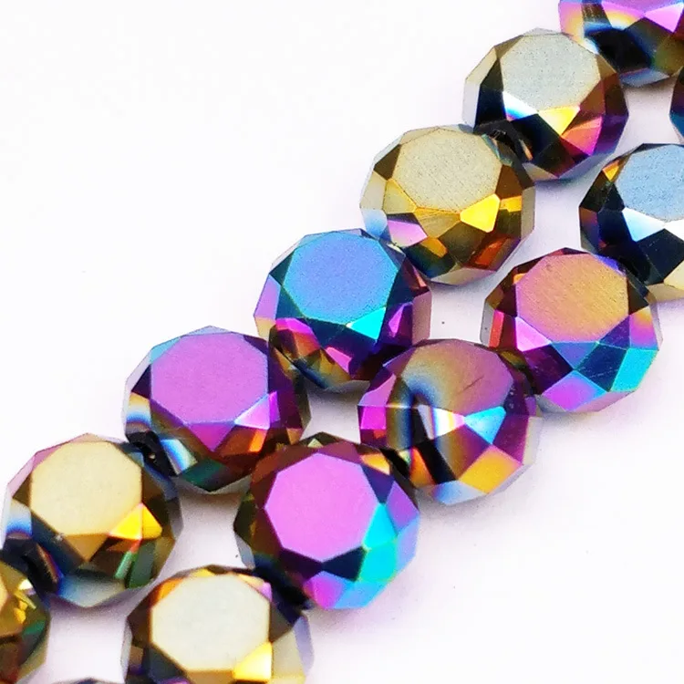 

wholesale factory price AB colored matte button coin crystal glass beads