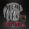 Customized Mom Life Football Hot Fix Flock Rhinestone transfers designs for T shirts Wholesale