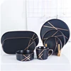 Nordic black gold gilt salad fruit bowl cup plate series set household ceramic tableware