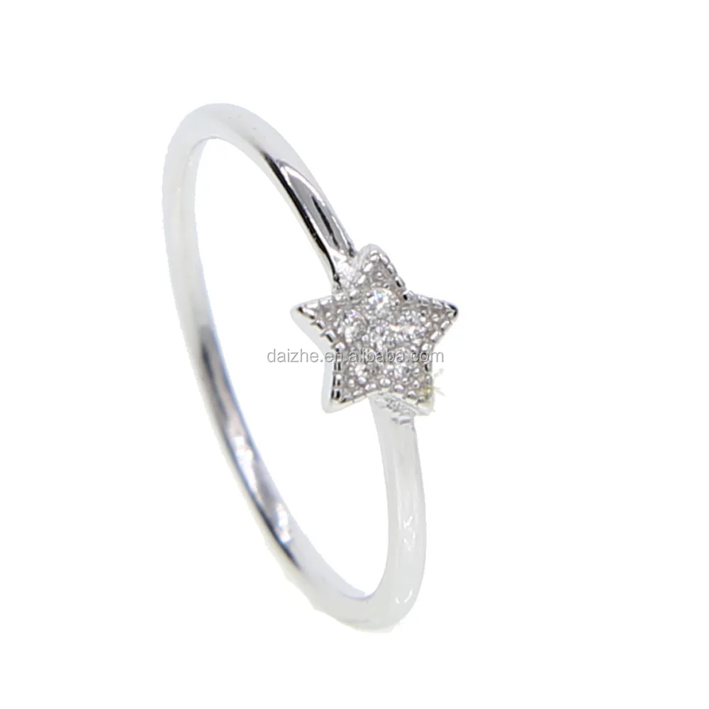 

Hot new products for 2021 fashion 925 sterling silver tiny band star rings with cz paved midi rings for young girl