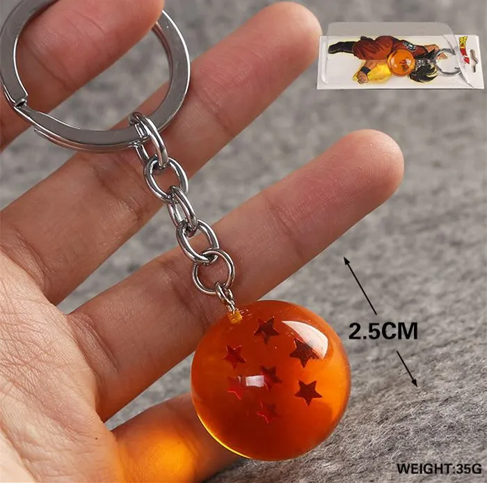 Hot Sale Custom Logo Crystal Dragon Ball Keyring 7 Star Key Chains 
