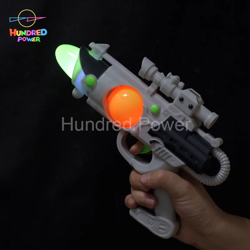 Blinkee Light Up Spinning Barrel Space Gun Laser Space Blaster Toy