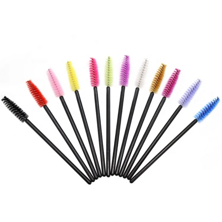 

Top Quality Disposable Mascara Wands Makeup Eyelash Brush With Plastic Handle, Pink, white, black, yellow, bule and grey